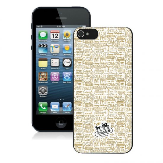 Coach Fashion Logo Khaki iPhone 5 5S Cases AUI | Women